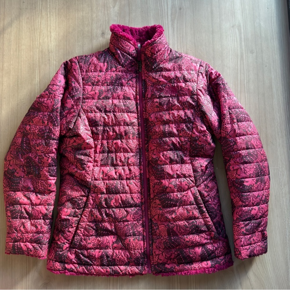 The North Face Pink Reversible Butterfly Patterned Jacket & Spyder Snowpants - Picture 5 of 14
